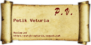Petik Veturia névjegykártya